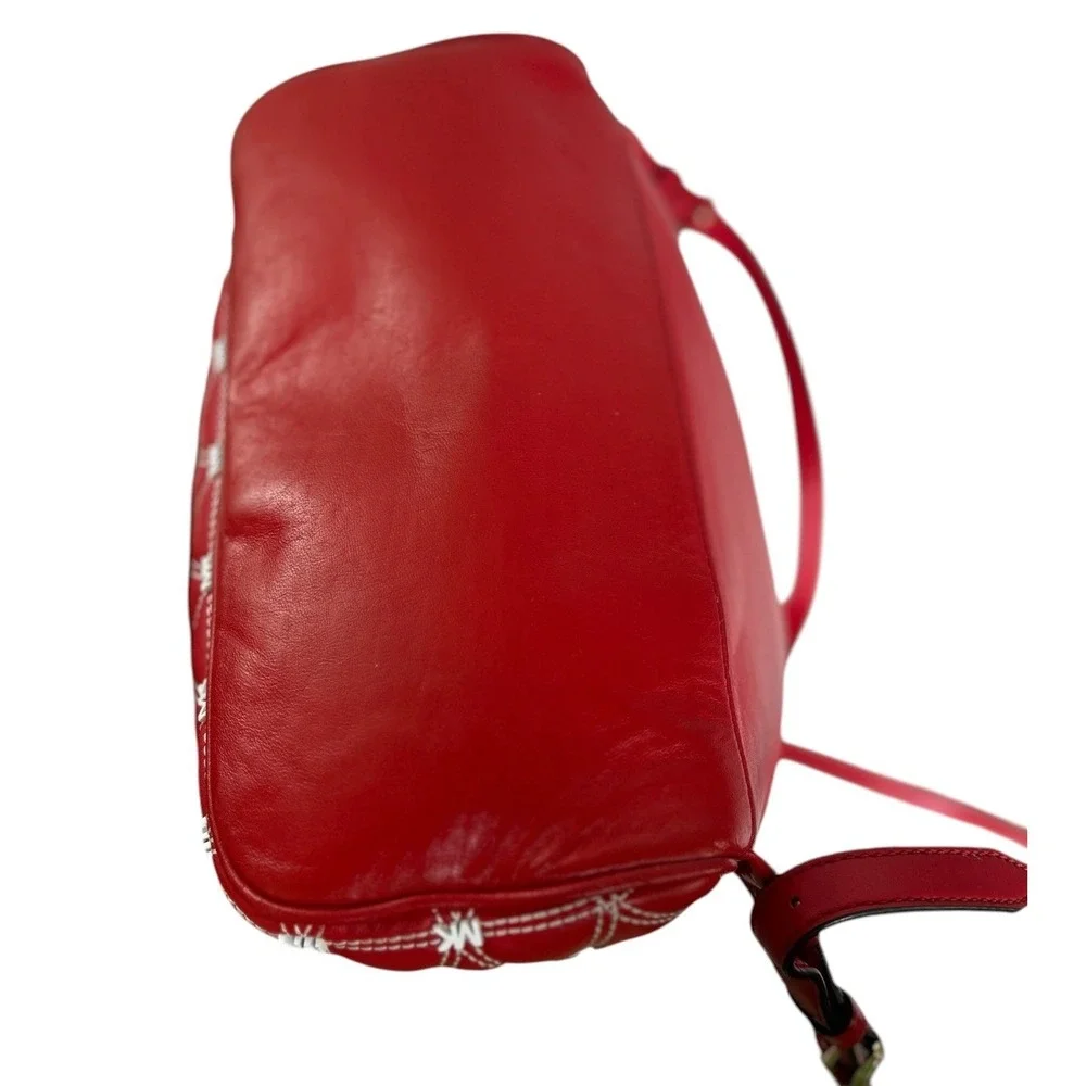 Michael Kors Rhea Medium Zip Quilted Leather Backpack – Bright Red